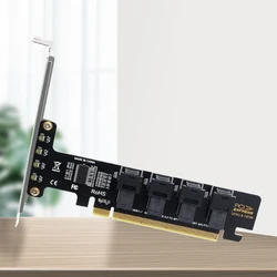 PCIE X16 to 4-port U.2 NVME SFF-8643 SFF-8639 Expansion Card PCI-E 4.0 Splitter Card