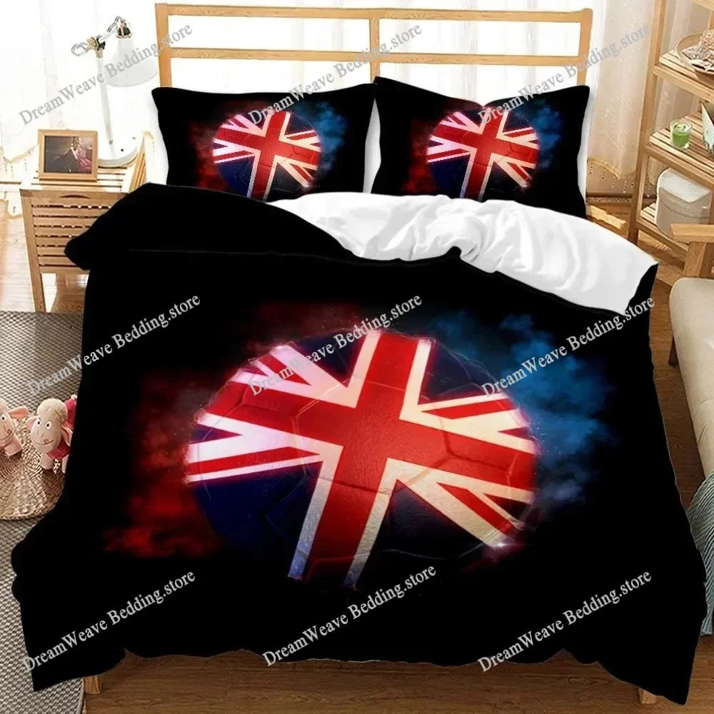 

3D Football Duvet Cover Set Soccer with Fire Abstract Concept Art Design Bedding Set Double Queen King Polyester Qulit Cover