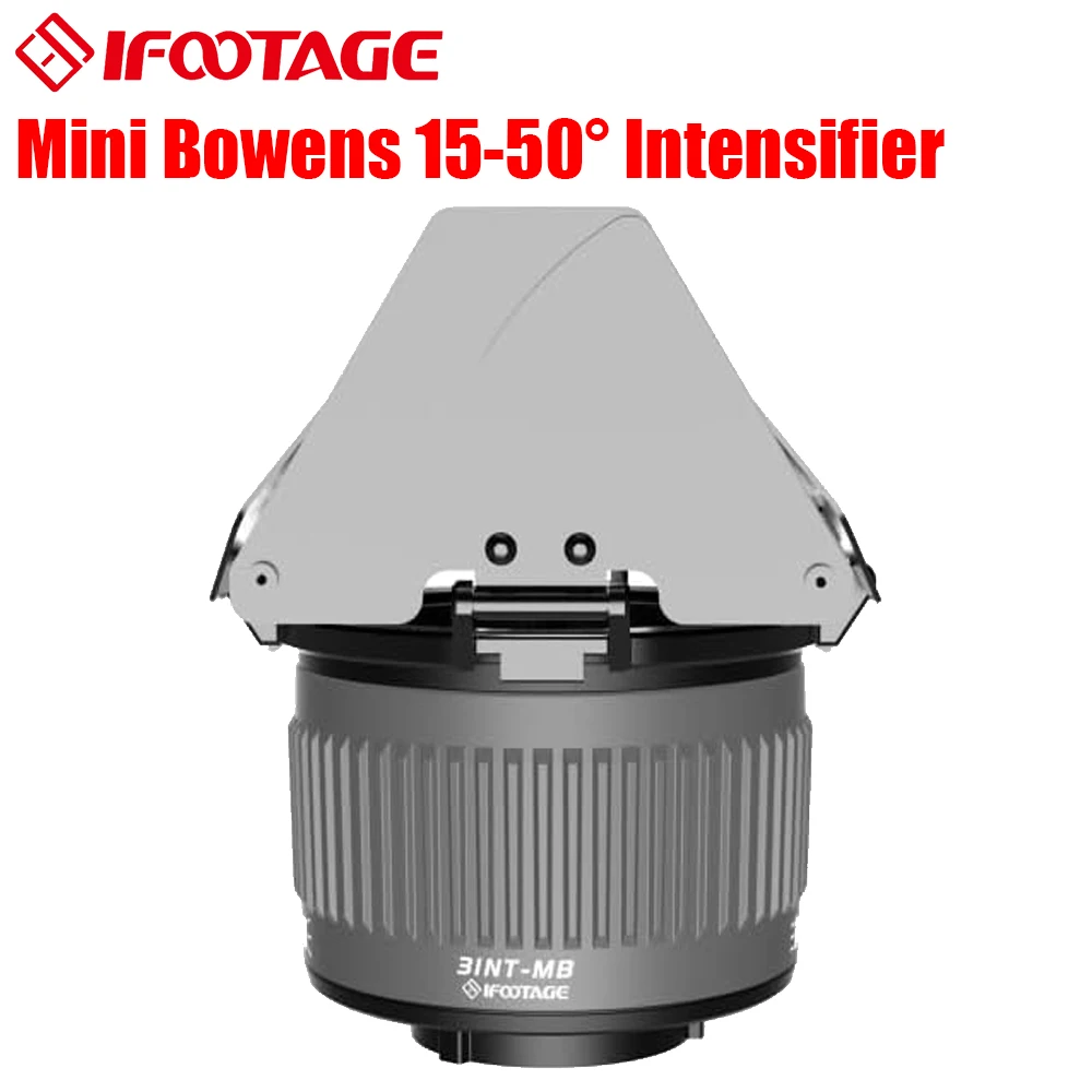 

IFOOTAGE Mini Bowens 15-50° Intensifier 3INT-MB Intensifier Fresnel Lens 3.2" with Six-leaf Barn Doors