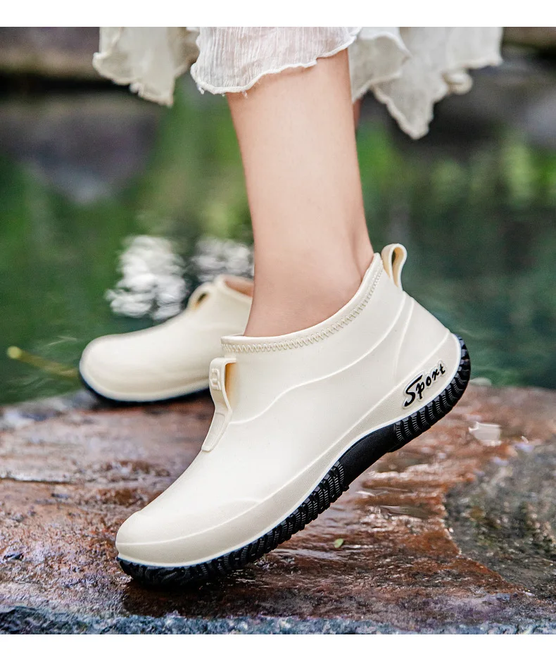 2026 New Low Cut Women's Rain Boots Slip on Anti Slip Walking Shoes Travel Versatile Mountain Climbing Water Proof Shoes