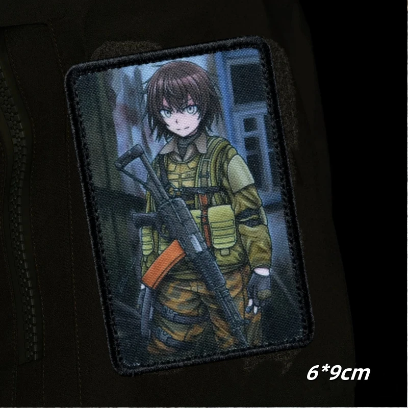 Manga Mosinka Girls Morale Badge “AEK-971” Print Hook&Loop Patch Military Army 