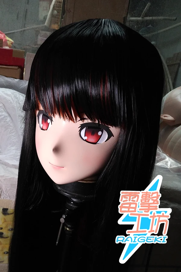 (KM9197) Handmade Female Sweet Girl Resin Crossdress Outfit Cosplay Japanese Animegao Role Play Kigurumi Mask