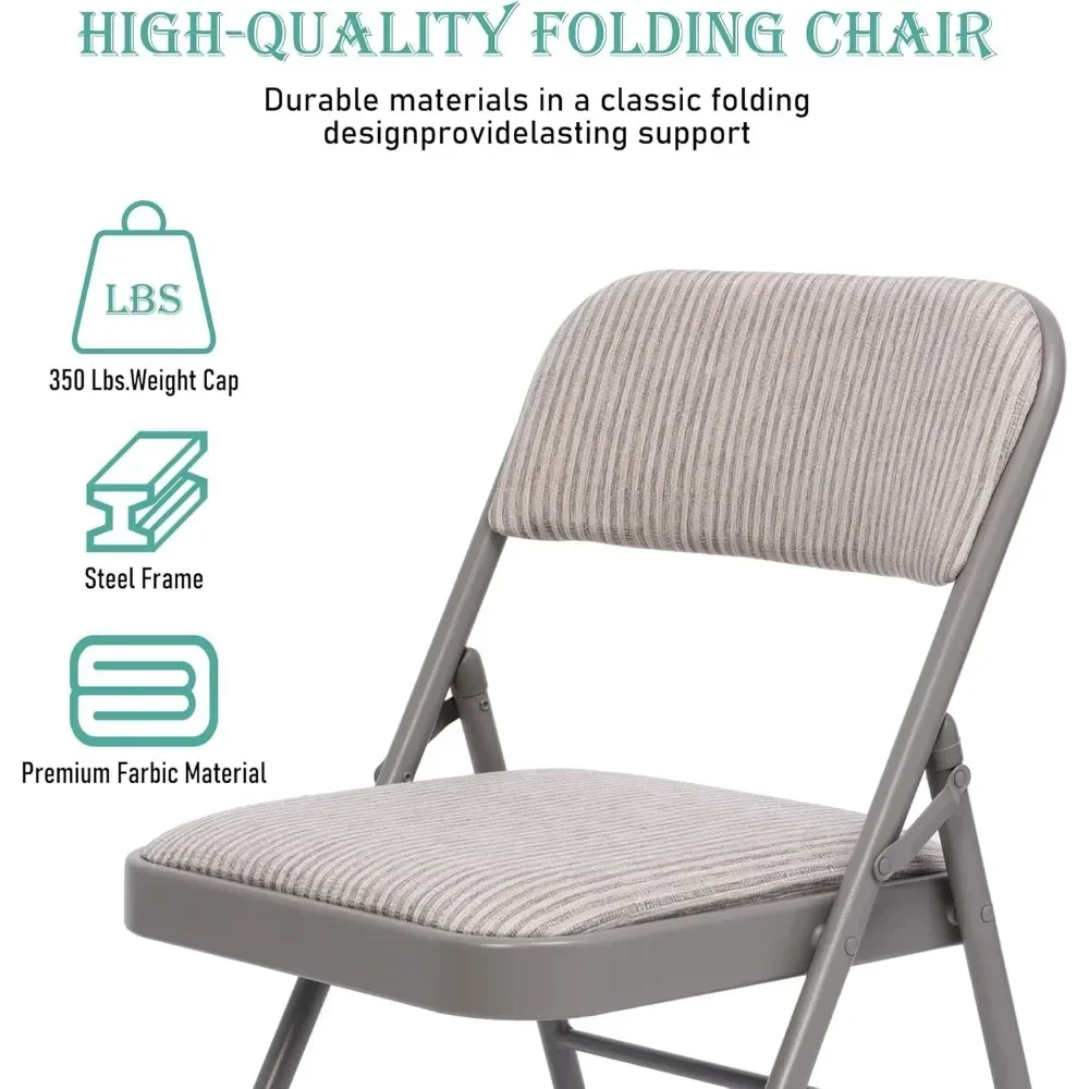 16 Pack Folding Chairs with Padded Cushion and Back, Commercial Stackable Chairs with Reinforced Metal Frame for Events