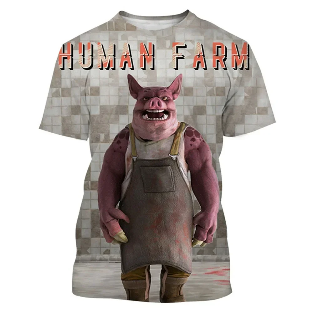 Funny Pig 3D T Shirt For Men Fashion Hip Hop O-neck Short Sleeve Tops Animals Men's T-shirts Oversized Tees Shirt Man Clothing