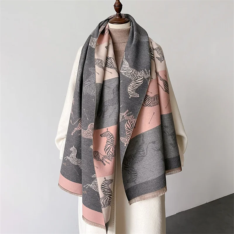 New Design Winter Warm Cashmere Shawl Scarf for Women Luxury Pashmina Blanket Wrap Bandana Femal Thick Poncho Echarpe Foulard