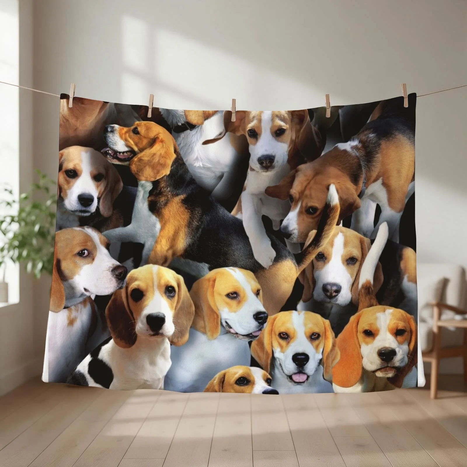 Beagles Throw Blanket Hairys for winter Sofa Cute Blankets