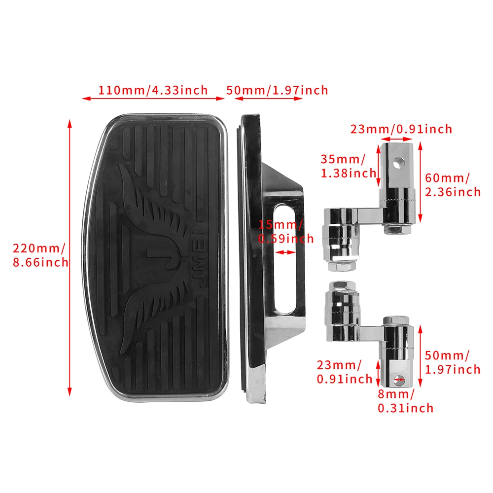 Motorcycle Rider Floorboard Front Footboard Pedal Adjustable Foot Pegs Black/ Chrome For Honda Steed 400/600 Shadow 400/750