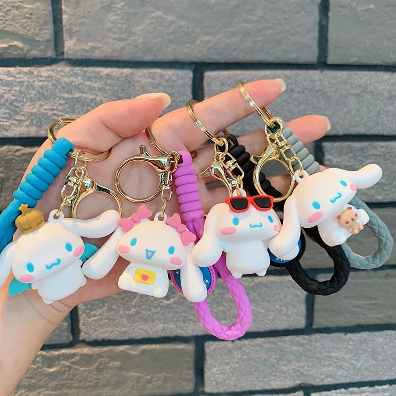 

Cute Cinnamoroll Keychain Big-eared Dog Figurine Charm Car Keychain Charm Bag Decoration Charm Key Chain Bag Accessory Gift