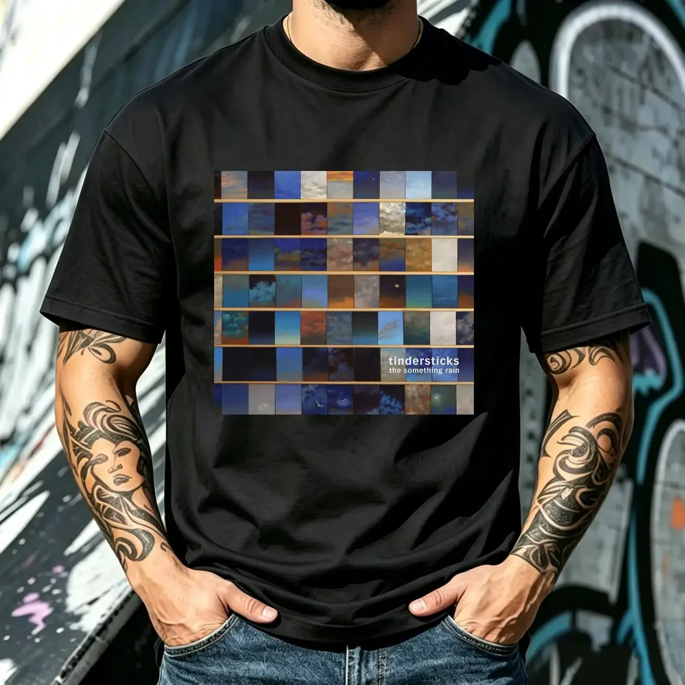 washed T Shirt TINDERSTICKS the something rain vinyl cd cover SMALL MEDIUM LARGE or XL long short sleeves vintage Washed