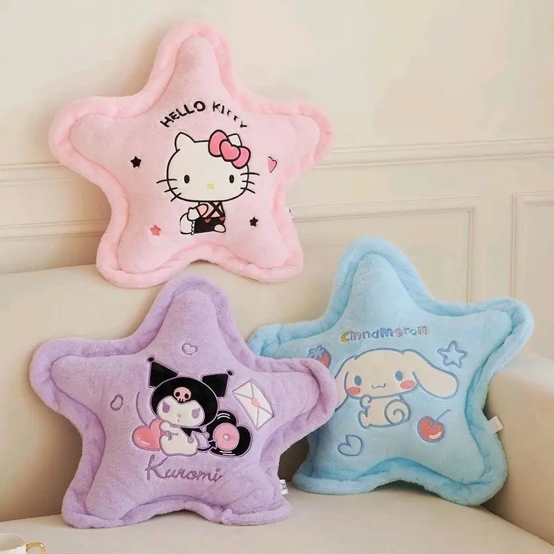

Cartoon Hello Kitty Star Styling Plush Pillow Cinnamoroll Kuromi PP Cotton Filled Kawaii Car Soft Waist Pad Decoration Gift