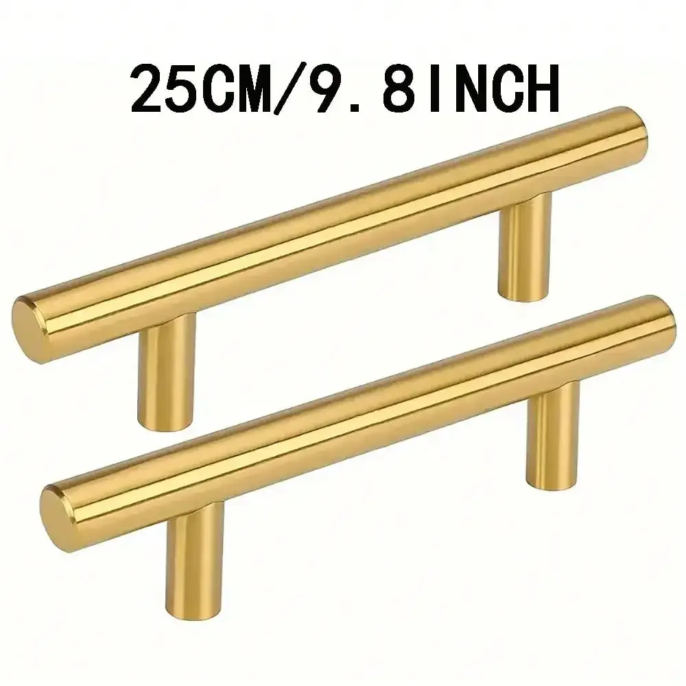 12pcs Gold Brushed Nickel Drawer Knobs, Stainless Steel Cabinet Pull Handles