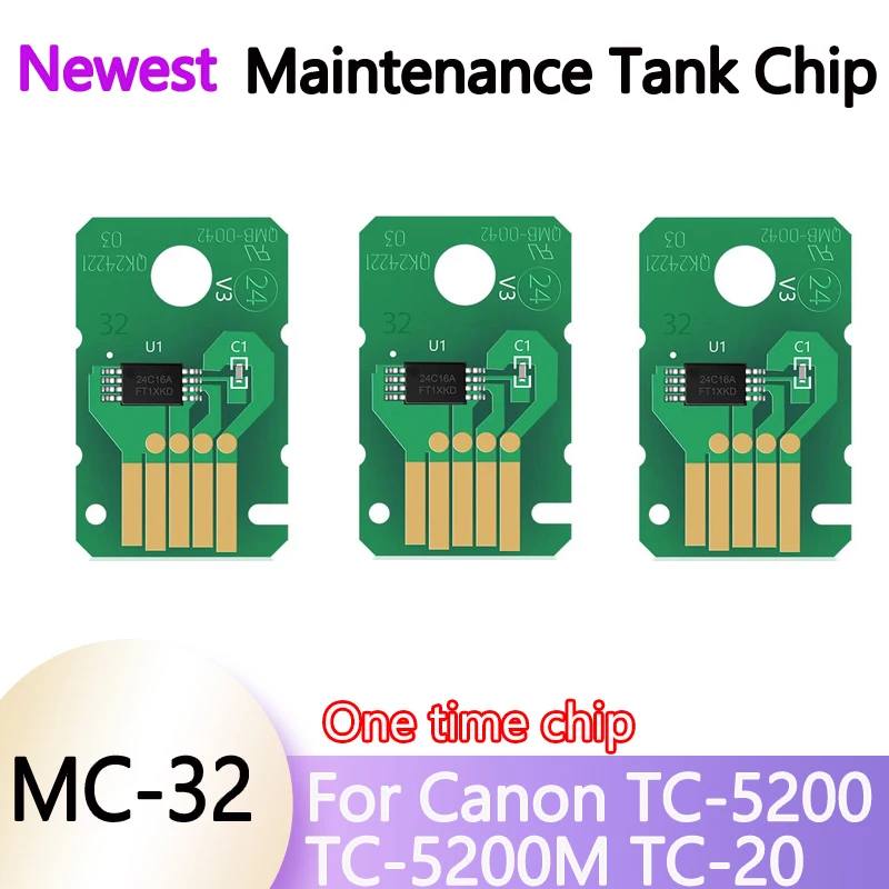 

Чип контейнера для обслуживания MC-32 для Canon TC-5200 TC-5200M TC-20 TC 5200 5200M 20 TC5200 TC5200M TC20, чип контейнера для отработанных чернил принтера