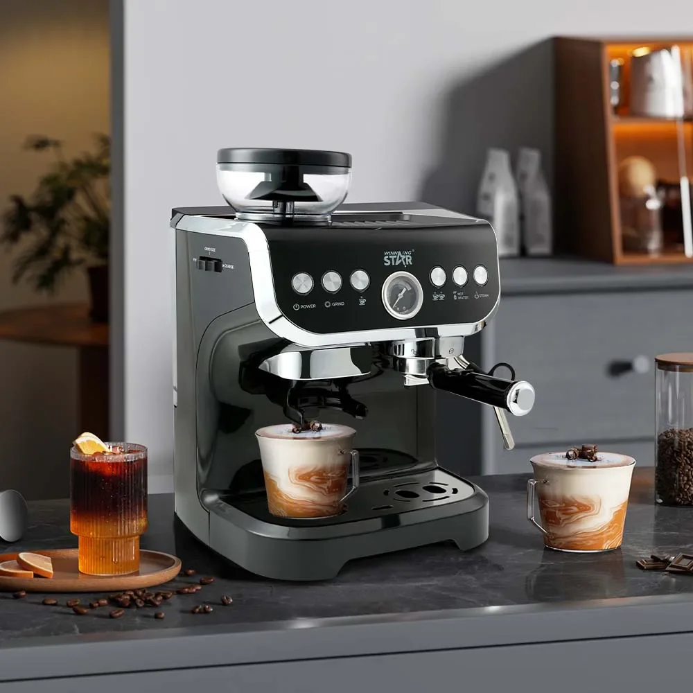 110V ST-9161 Professional 15 Bar Coffee Makers Electric Home High Pressure Espresso Machine With Grinder