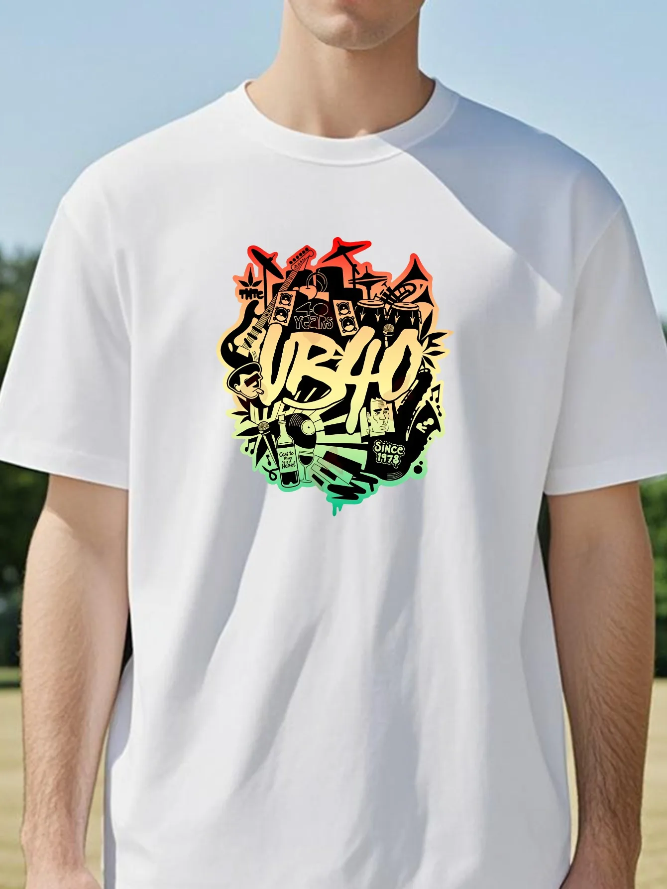 

40Th Anniversary Official Club Dub Reggae Black Rasta Vintage T-Shirt Men Summer casual Round Neck Short Sleeve tees