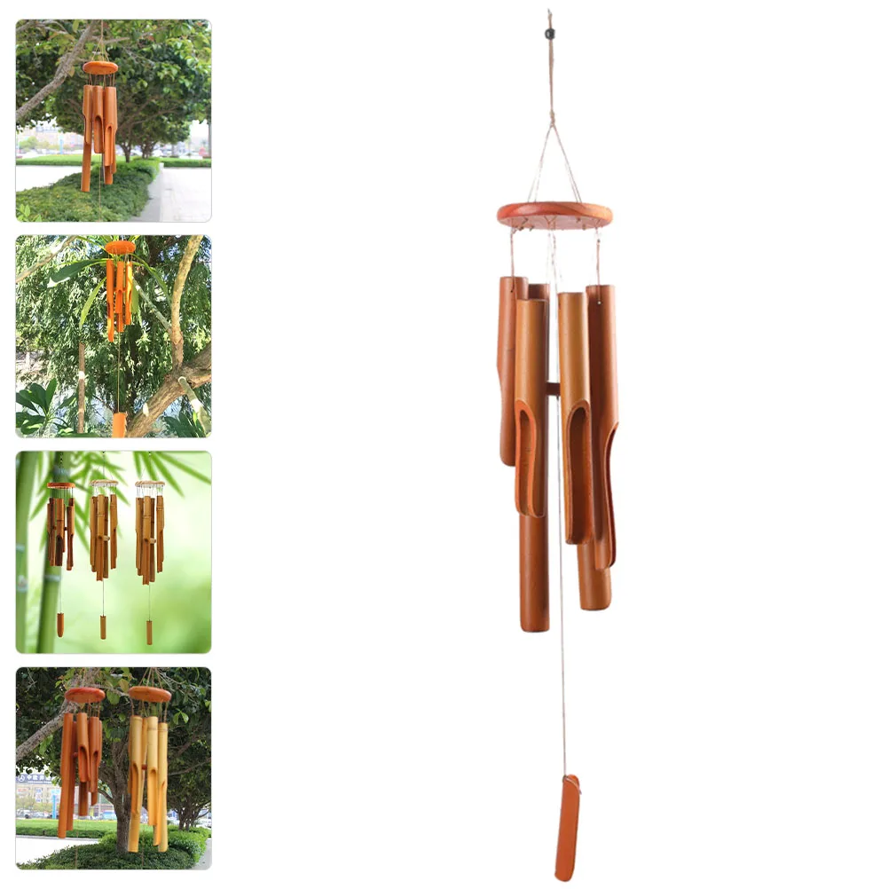 Bamboo Wind Chimes 75cm Windbell Chimes Craft For Outdoor Garden Patio Home Decoration Zen Meditation Vintage Chord Blacony Yard