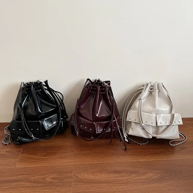 2025 Must-Have Motorcycle Bag - Trendy Unique Studded, 3-Way Carry Large Capacity Practical for Commuting