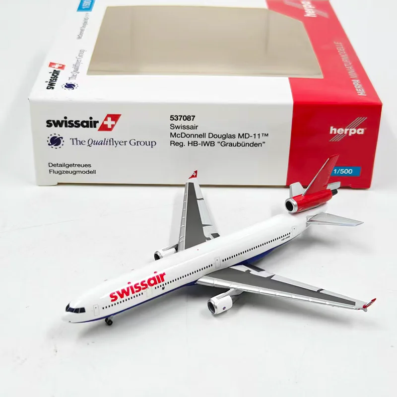 Modelo de Avião Herpa Diecast Alloy Escala 1:500 MD-11 537087 Coleção de Férias & Presente & Brinquedo de Exibição