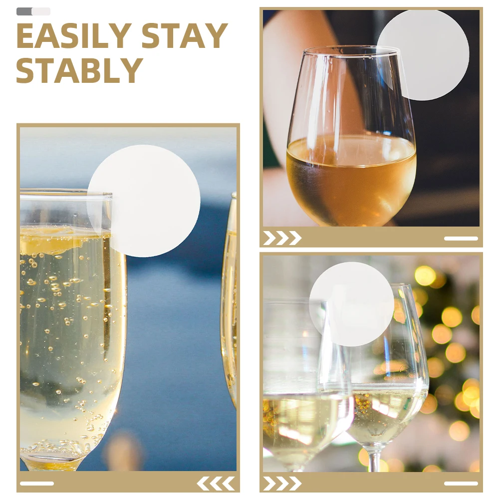 

60pcs Acrylic Drink Tags Clear Reusable Wine Glass Markers Sturdy Circle Party Supplies Cup Identifiers Decorative Home Bar