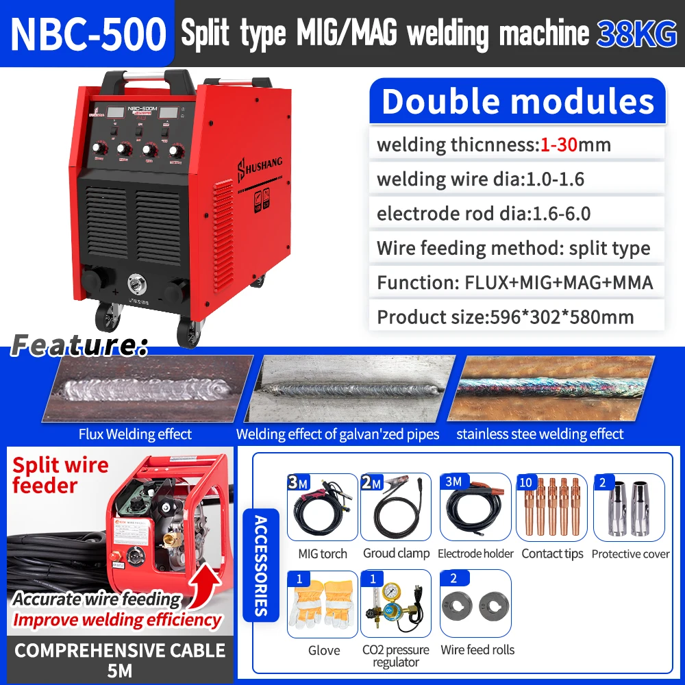 New 3ph 380V Industrial Mig Mag Welding Machine IGBT Inverter Heavy Duty Mig Mag  Welding Machine 500amp Mma Mag Mig Welders