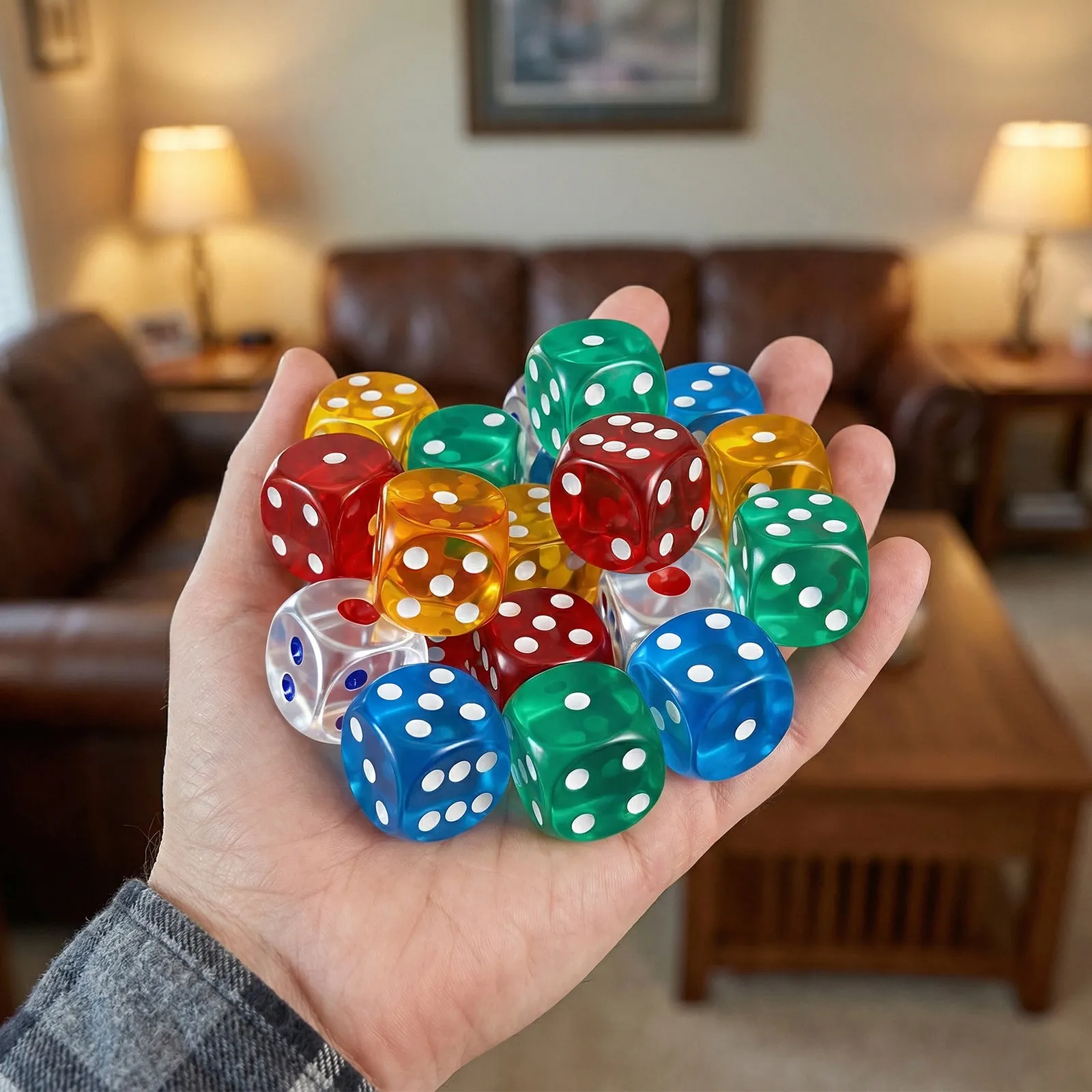 

20 шт. акриловых кубиков-блоков, разноцветные игральные кости для вечеринки на Хэллоуин