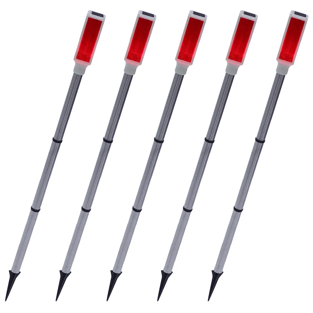 5 قطعة ضوء الحذر الشمسي الفولاذ المقاوم للصدأ الشمسية ستروب مصباح ليلة تحذير ضوء في الهواء الطلق مصباح السلامة على الطرق أضواء على جانب الطريق #6