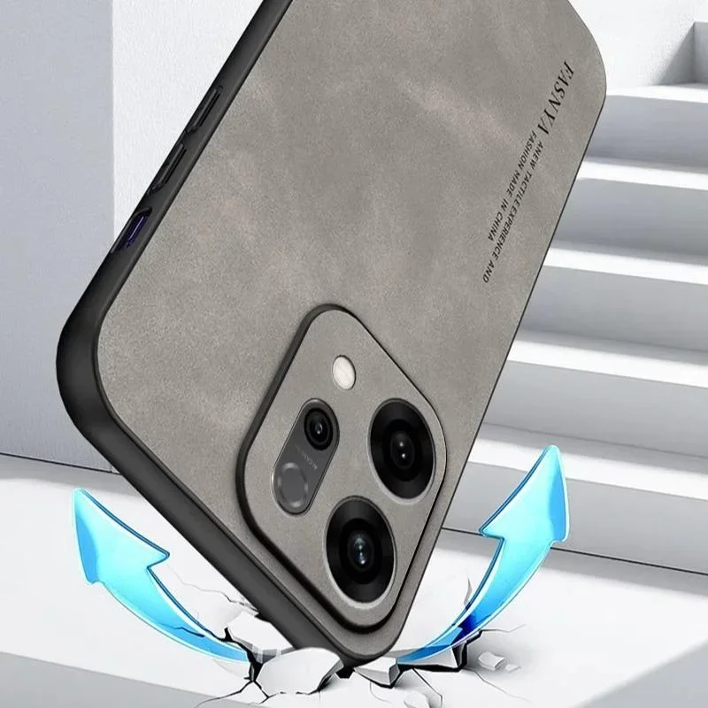 Роскошный высококачественный кожаный чехол для телефона для OPPO Reno 14 13 12 11 F Pro Skin Feel PU TPU с защитой от падения, задняя крышка