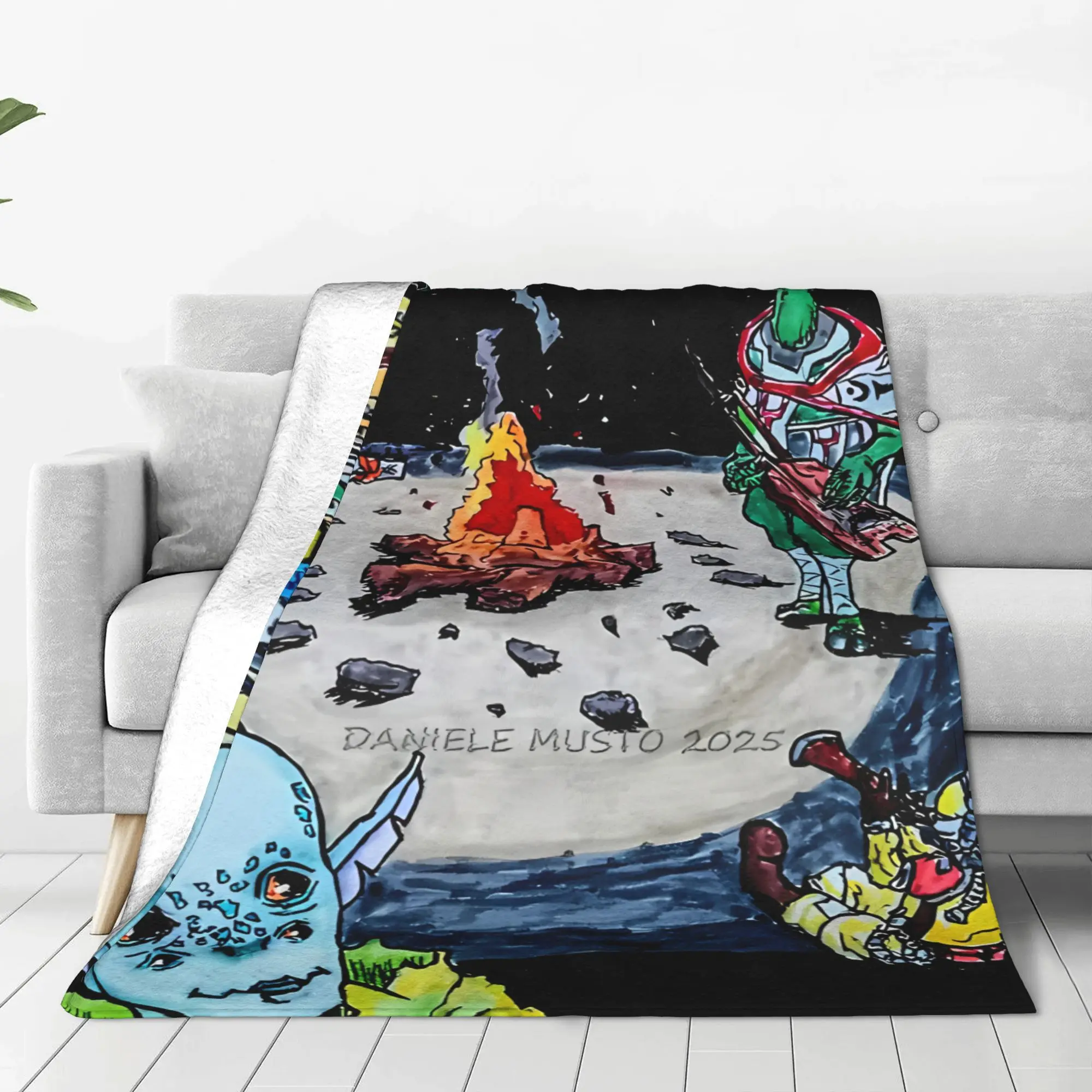 1PC Interstellar Adventure Graphic Outer Wilds Home Room Decorations Winter Blankets For Adults Bedding Home Interior Sofa Knee