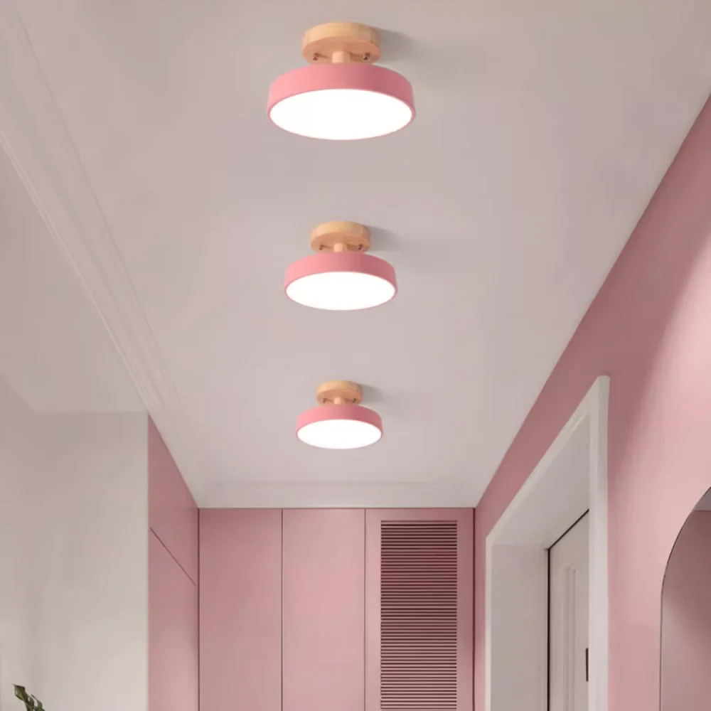 

Macaron Color Round Acrylic Nordic Modern LED Ceiling Light for Bedroom Home Cloakroom Corridor Decorative Led Ceiling Lamp