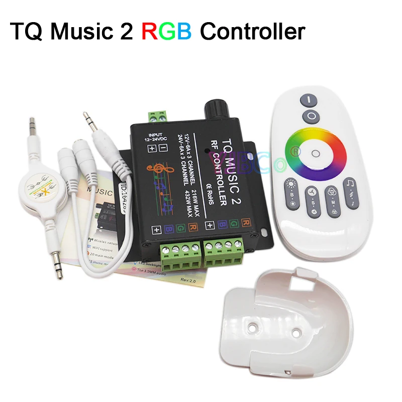 

DC 12V 24V LED Strip Controller wireless remote iron shell TQ Music 2 /24 Keys RGB music Light tape Dimmer Switch Controller