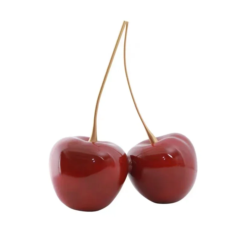 Nordic จําลองผลไม้เชอร์รี่เครื่องประดับประติมากรรมและ Figurines ห้องนั่งเล่นตกแต่งโต๊ะอุปกรณ์เสริมตกแต่งบ้าน