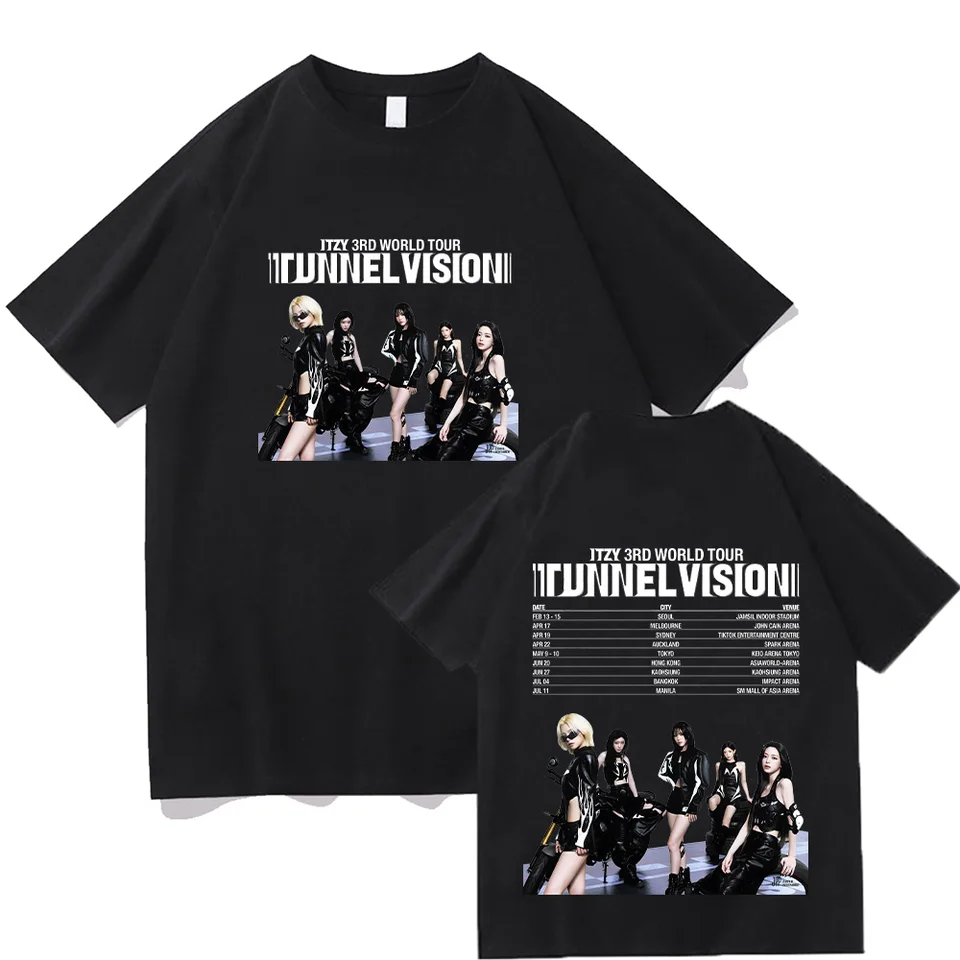 ITZY 3Rd World Tour Print T Shirt New Fashion Kpop Men Women