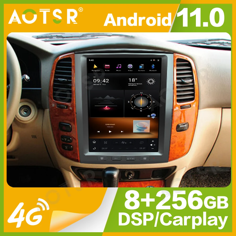 

12.1'' Qualcomm 8 core For Land Cruiser lc100 2002-2007 Car Radio Multimedia Player Android 11 Auto GPS Navi Carplay Head Unit