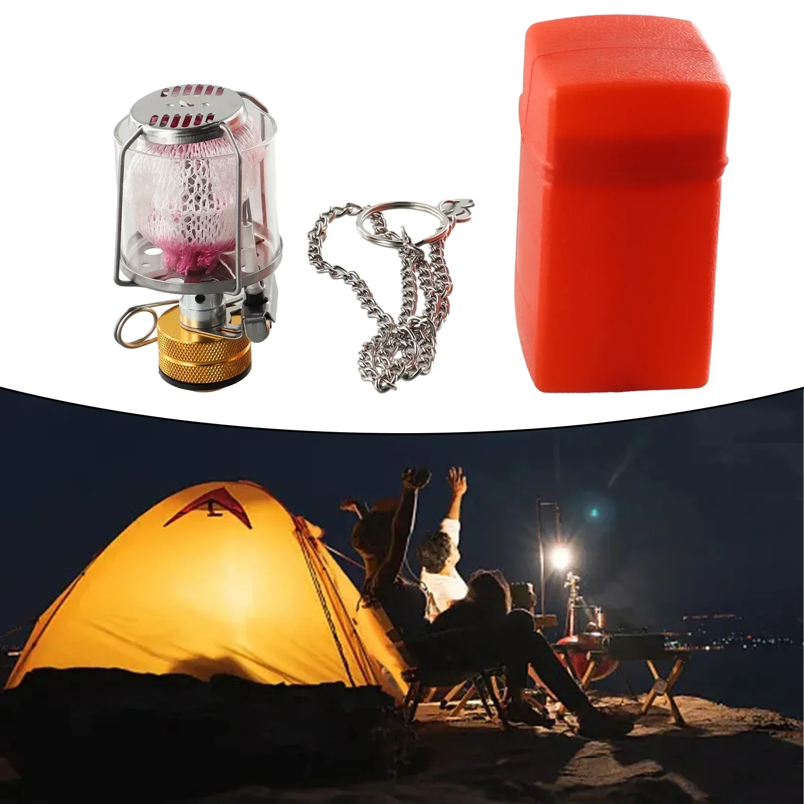 Portátil Pendurado Vidro Gás Lamp, Lanterna de acampamento ao ar livre, Tent Lamp, Válvula ajustável, Controle Gás Fluxo Brilho