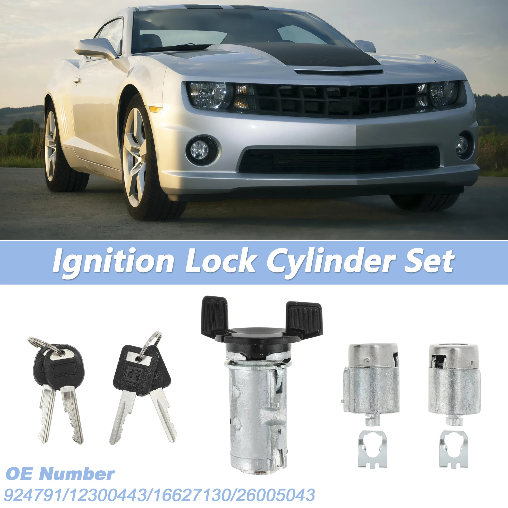 

UXCELL Ignition Lock Cylinder and Door Lock for Chevrolet Camaro No.924791/12300443