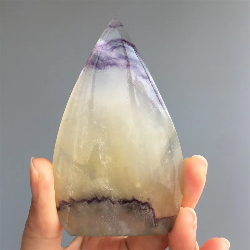 Fluorite de couleur naturelle, forme libre, torche, Reiki, guérison, méditation, sorcellerie, énergie, décoration de la maison, Feng Shui, cadeau