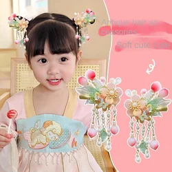 Fashion Light Luxury Children's Crystal Pendant Jewelry Hanfu Headdress Fringe Hair Accessories Antique Hairpin Accessories