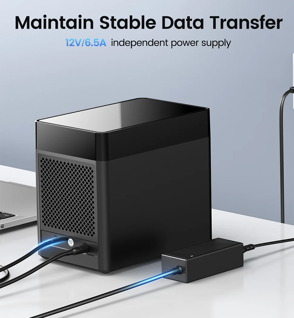 ORICO 5 Bay 3.5 "SATA القرص الصلب الضميمة محطة إرساء الأقراص الصلبة USB 3.0 نوع C الخارجية HD حالة 90 تيرابايت توسيع التخزين 12 فولت/6.5A