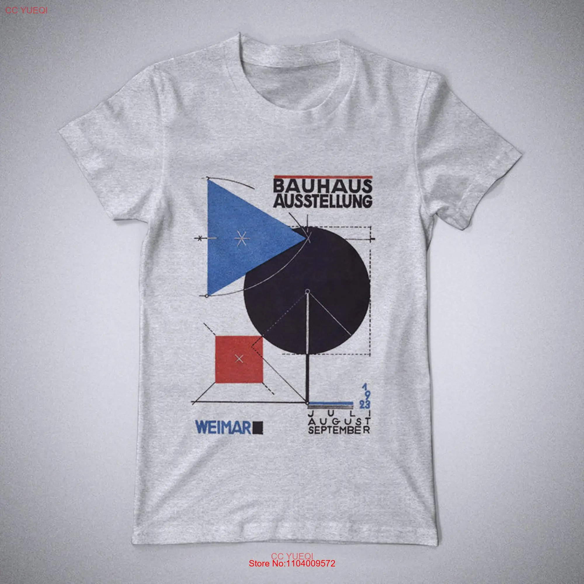 Herbert Bayer shirt Bauhaus movemenT T art Weimar 1923 Gesamtkunstwerk size women's 2XL long or short sleeves