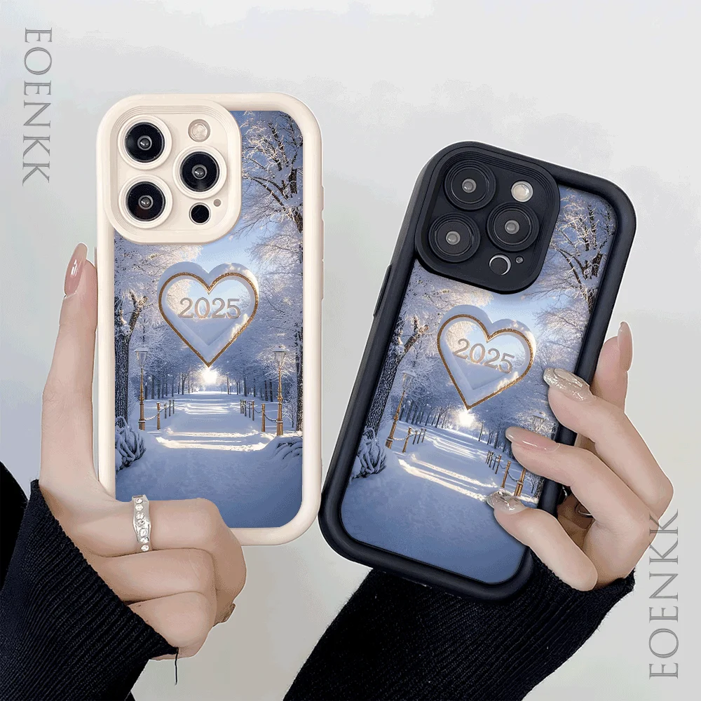 New Year 2025 Soft Phone Case For iPhone 15 16 Pro Max Cases iPhone 14 13 12 11 Pro Max XS Max XR X 7 8 Plus Shockproof Cover