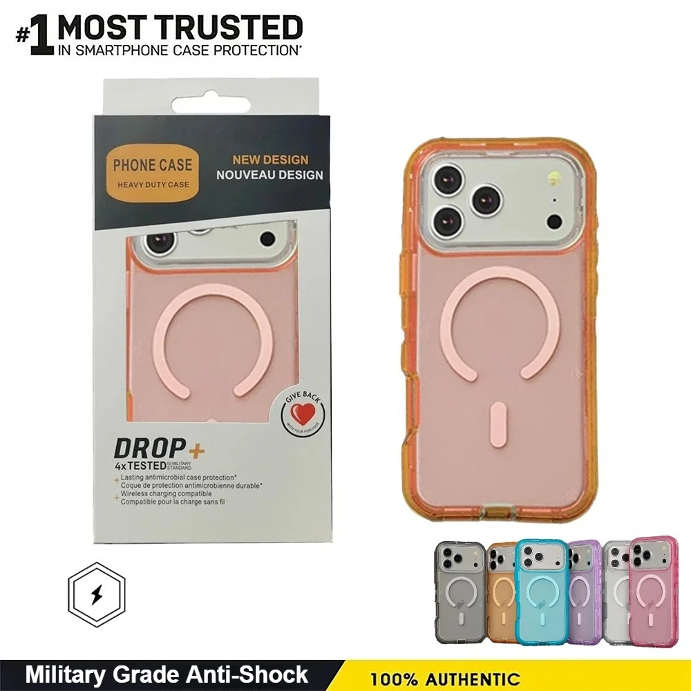 3IN1 Military Armor Magnetic Clear Phone Case For IPhone 17 