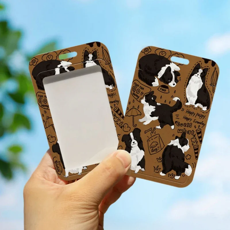 Porte-cartes de chien mignon avec ressort rétractable, adapté à la protection de la carte de bus, couverture de carte de repas, carte d'identité d'étudiant