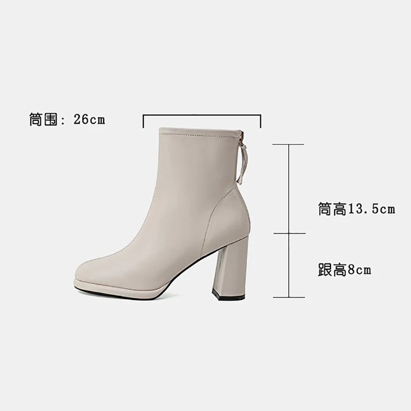 Autumn Women Ankle Boots Fashion Elegant Soft Leather Shoes Thick Heel Women\'s Modern Short Booties