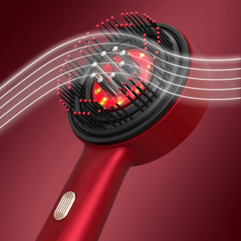 مشط تدليك فروة الرأس الكهربائي من LL لنمو الشعر ومضاد لتساقط الشعر، علاج احترافي باللون الأحمر، فرشاة شعر سحرية، أداة توزيع الزيت #4