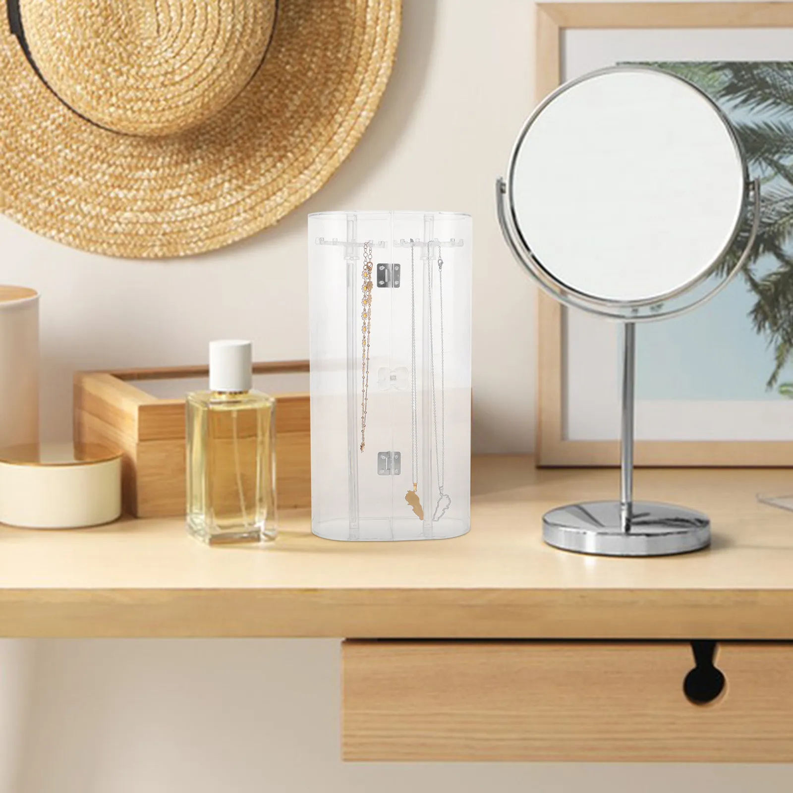 

Jewelry Box Clear Organizer For Necklaces Pendants Bracelets Storage Necklace Organizer Case Display Stand Holder Case