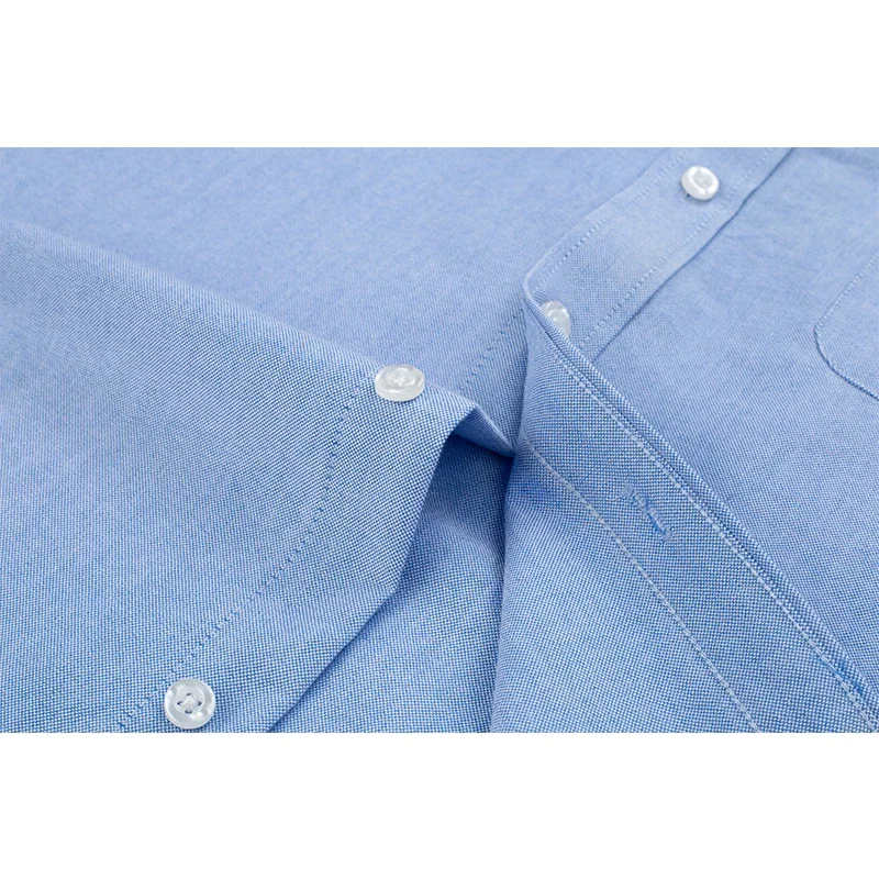 Oxford Men\'s Business Shirt Short-sleeved Pocket Large Size Suit Shirtclassic Classic White Blue Gray Navy Tees M-5XL
