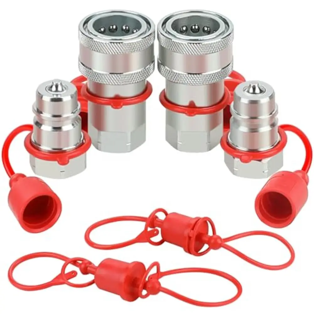 1PC  Hydraulic Quick Connect Coupler 1/2 1/4 3/8 NPT ISO7241-A Hardened Steel Hydraulic Quick Couplings With Dust Cap