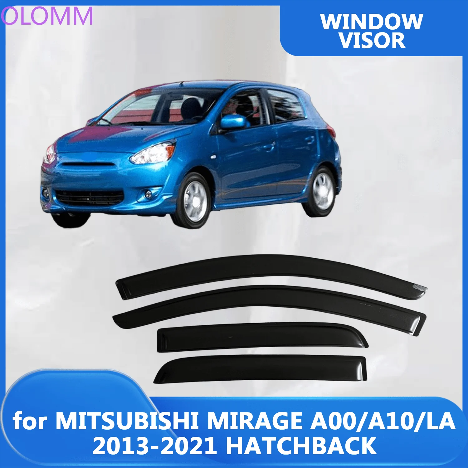 Deflectores de Viento para MITSUBISHI MIRAGE A00/A10/LA 2013 2014 2015 2016 2017 2018 2019 2020 2021 HATCHBACK, Protectores de Lluvia, Visera para Ventana