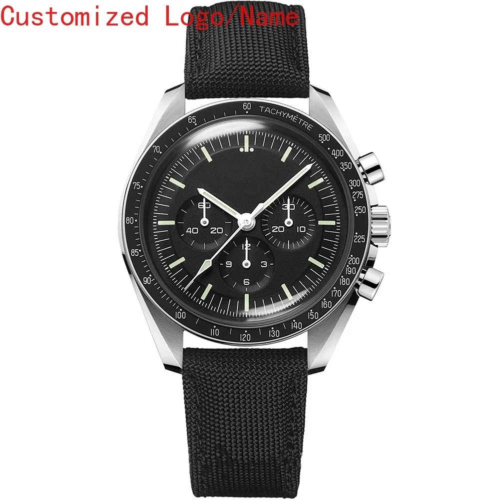 مضيئة السيراميك الرجال التلقائي ساعة ميكانيكية سرعة أسود أبيض جلدية الرياضة الساعات الفاخرة تخصيص الياقوت 42 مللي متر #3