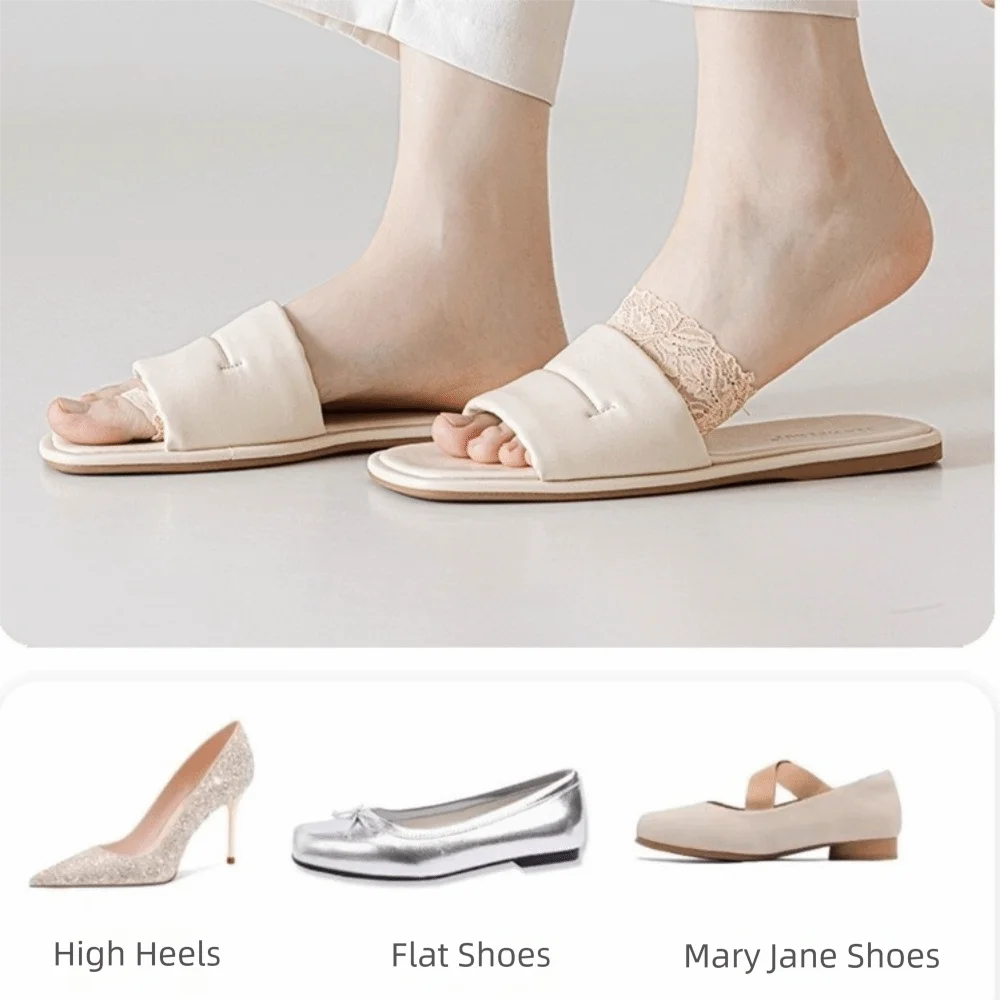 1 Pair Dancing Socks Anti-slip Forefoot Pads Lace Breathable Half Insoles Seamless Thin No Show Socks Women