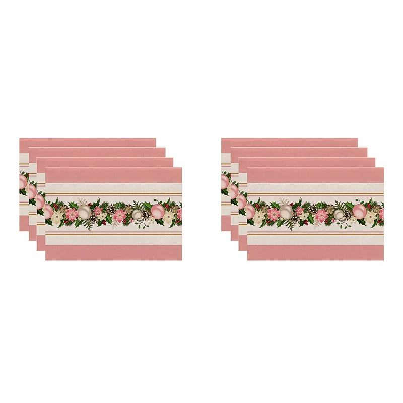 

8 шт. рождественские елки снежно-розовые рождественские салфетки зимние коврики для стола для украшения кухни и столовой I-ABUA